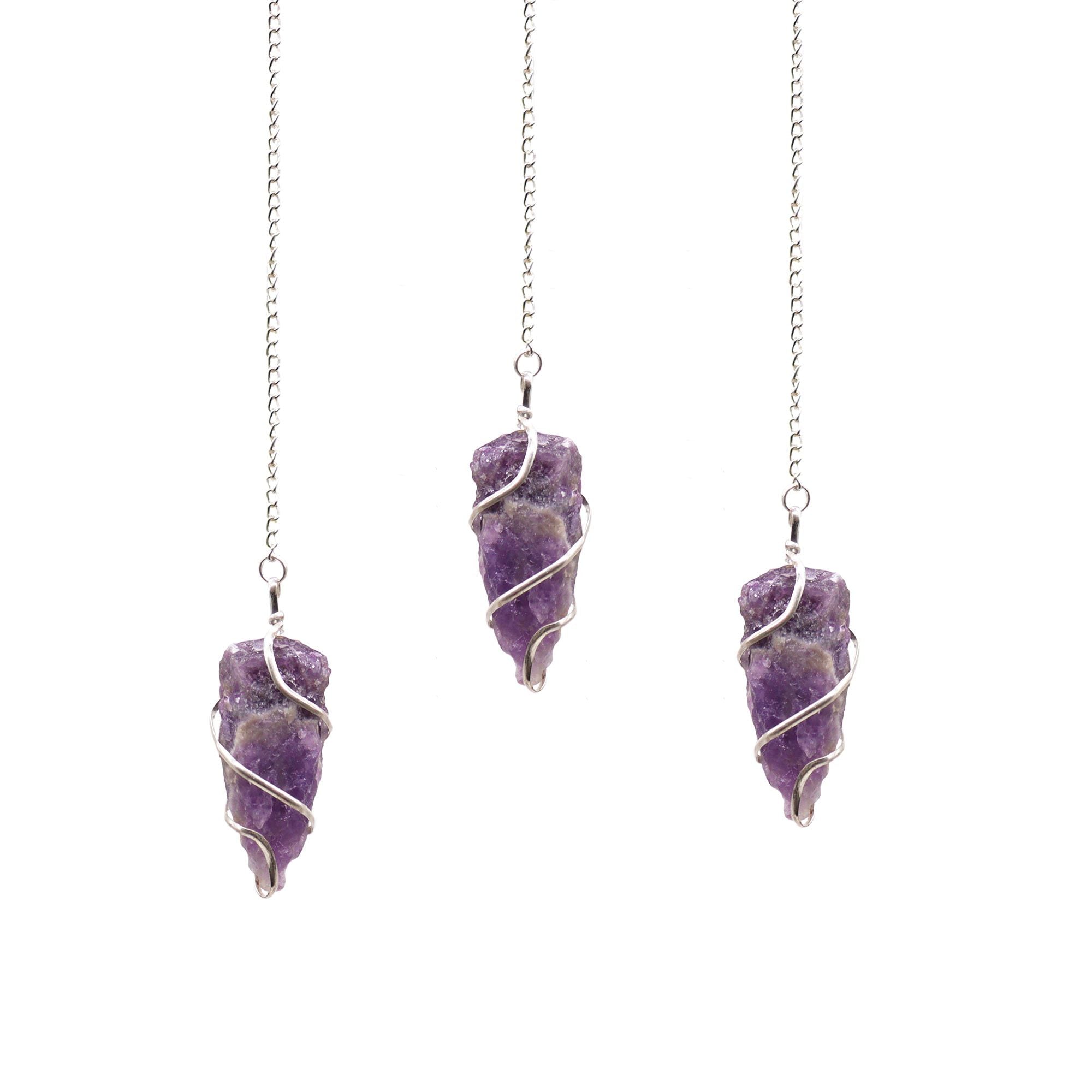 RAW AMETHYST PENDULUM