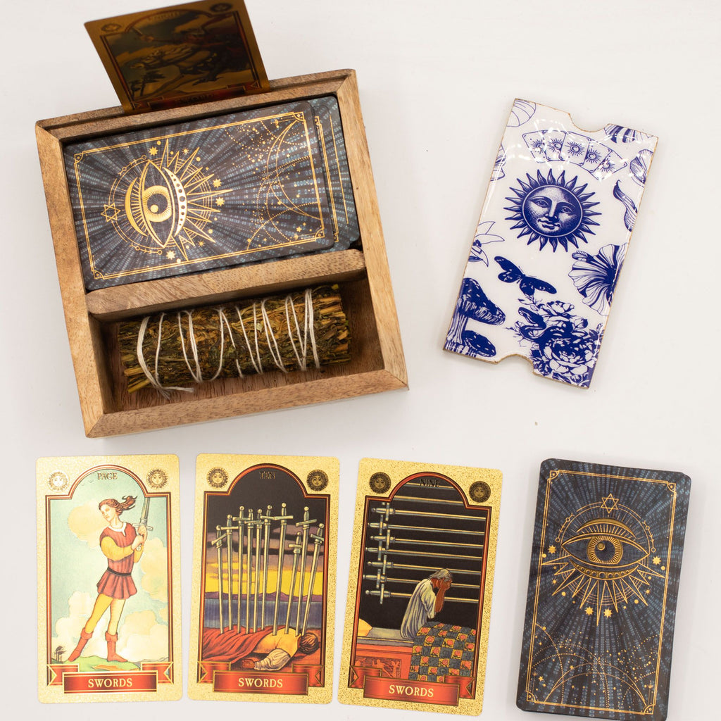 CELESTIAL TAROT STORAGE BOX + CARD HOLDER