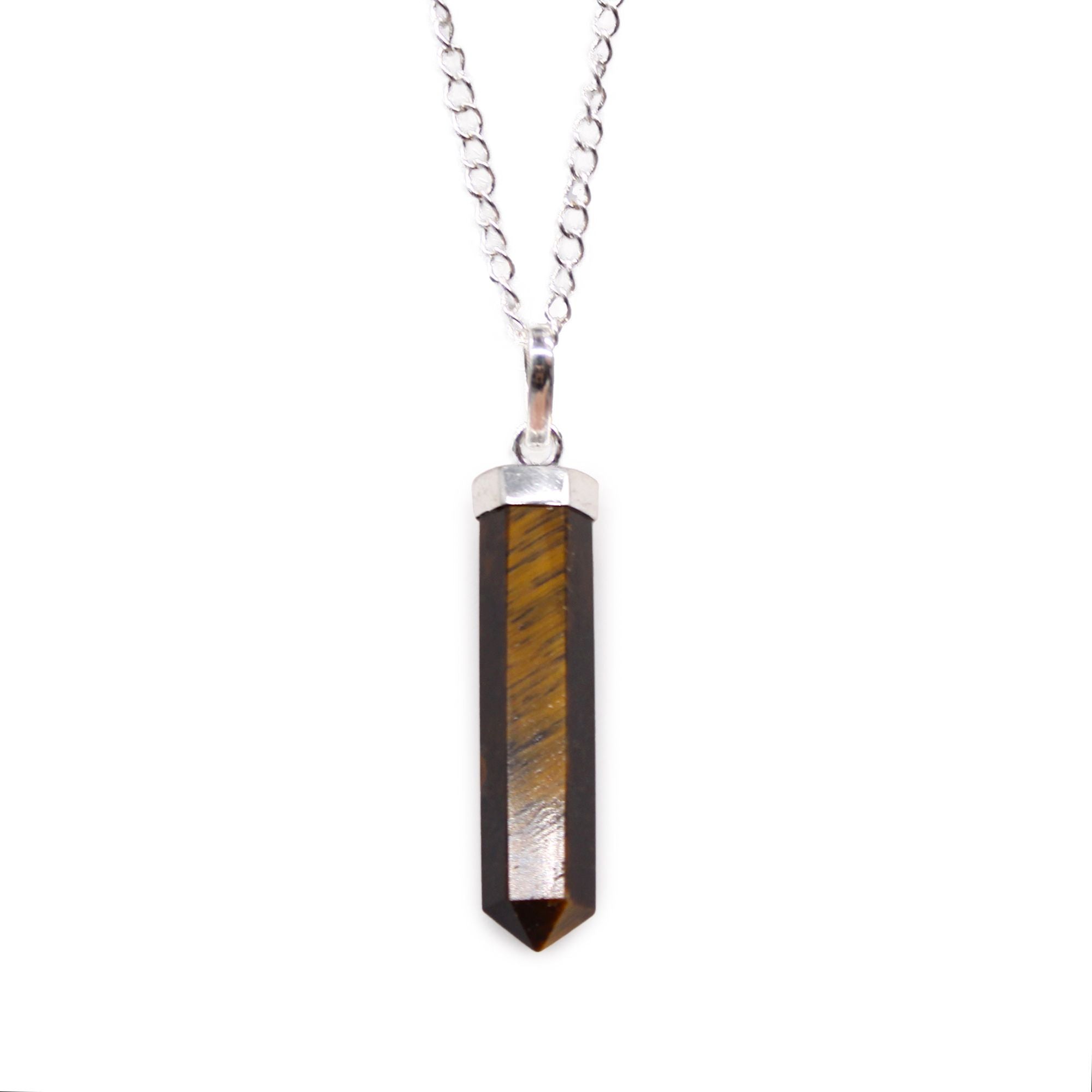 TIGER EYE POINT PENDANT NECKLACE