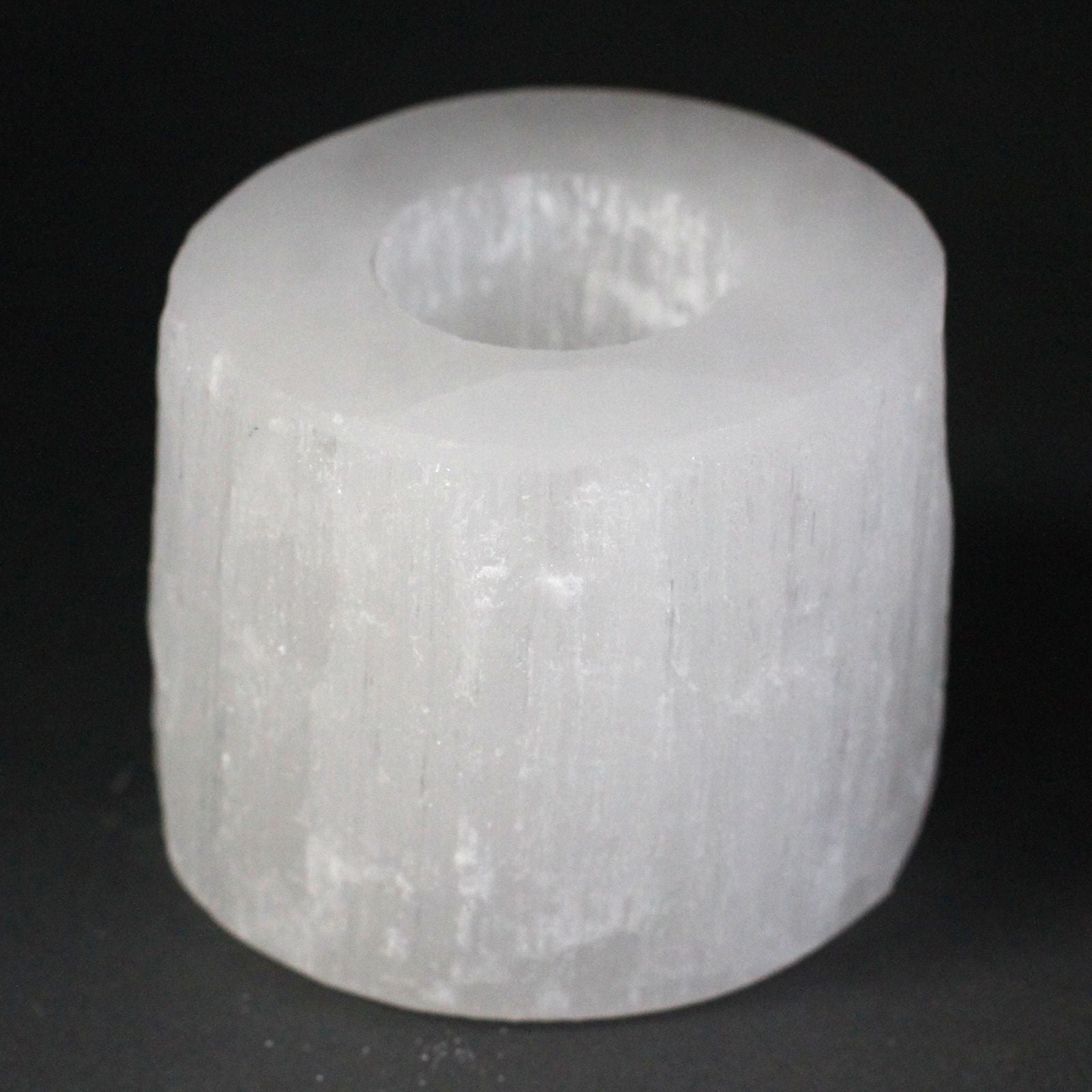 SELENITE CYLINDER CANDLE HOLDER (8CM)