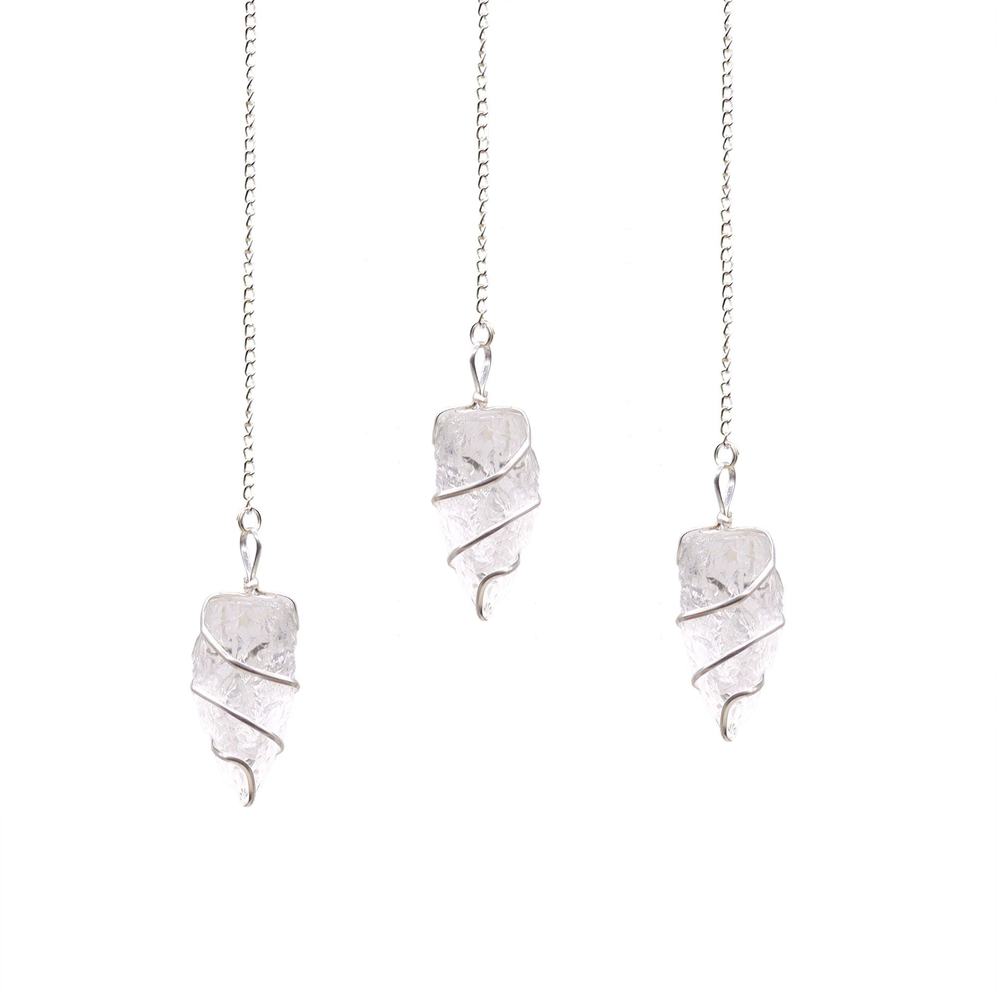 RAW ROCK QUARTZ PENDULUM