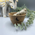 SMALL CRESCENT MOON WOODEN SMUDGE + RITUAL BOWL