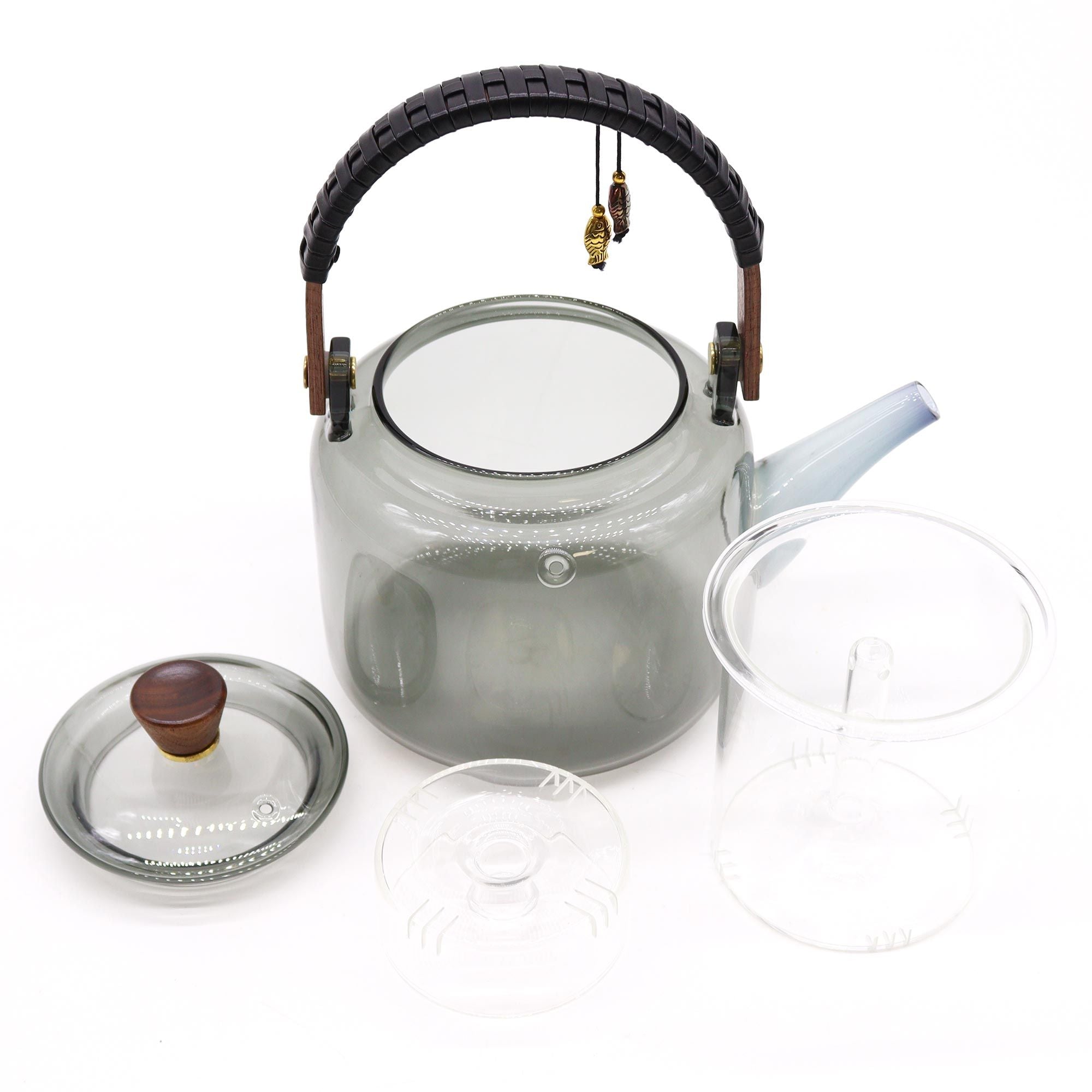 CHARCOAL GLASS TEAPOT + STEAMER SYSTEM
