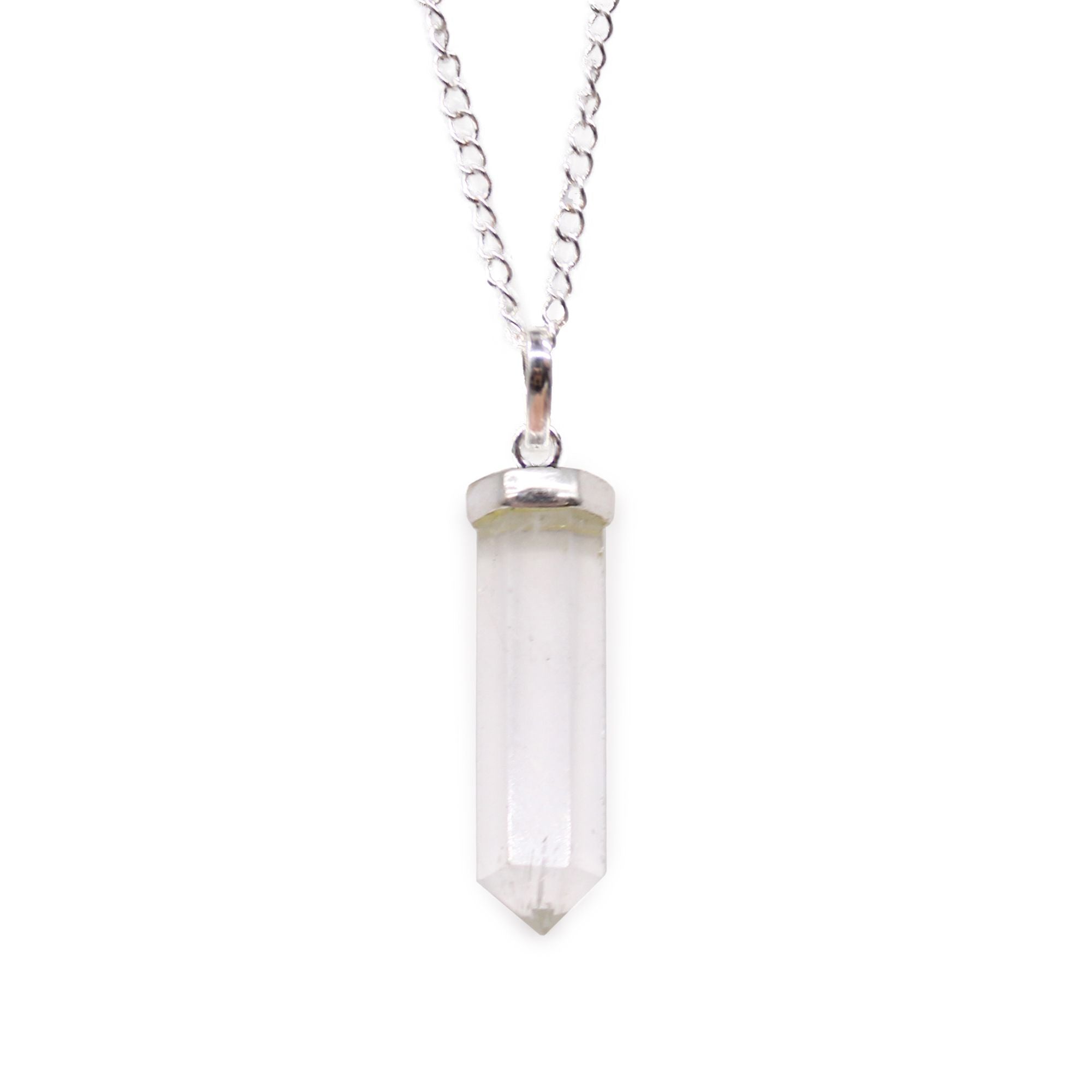 ROCK QUARTZ POINT PENDANT NECKLACE