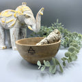 FOUR ELEMENTS WOODEN SMUDGE + RITUAL BOWL