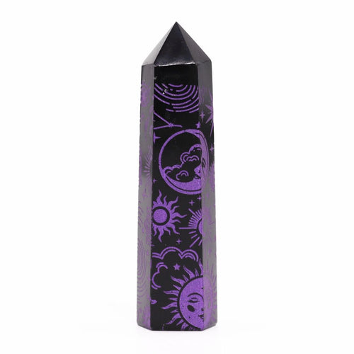 BLACK OBSIDIAN CELESTIAL POINT (9CM)