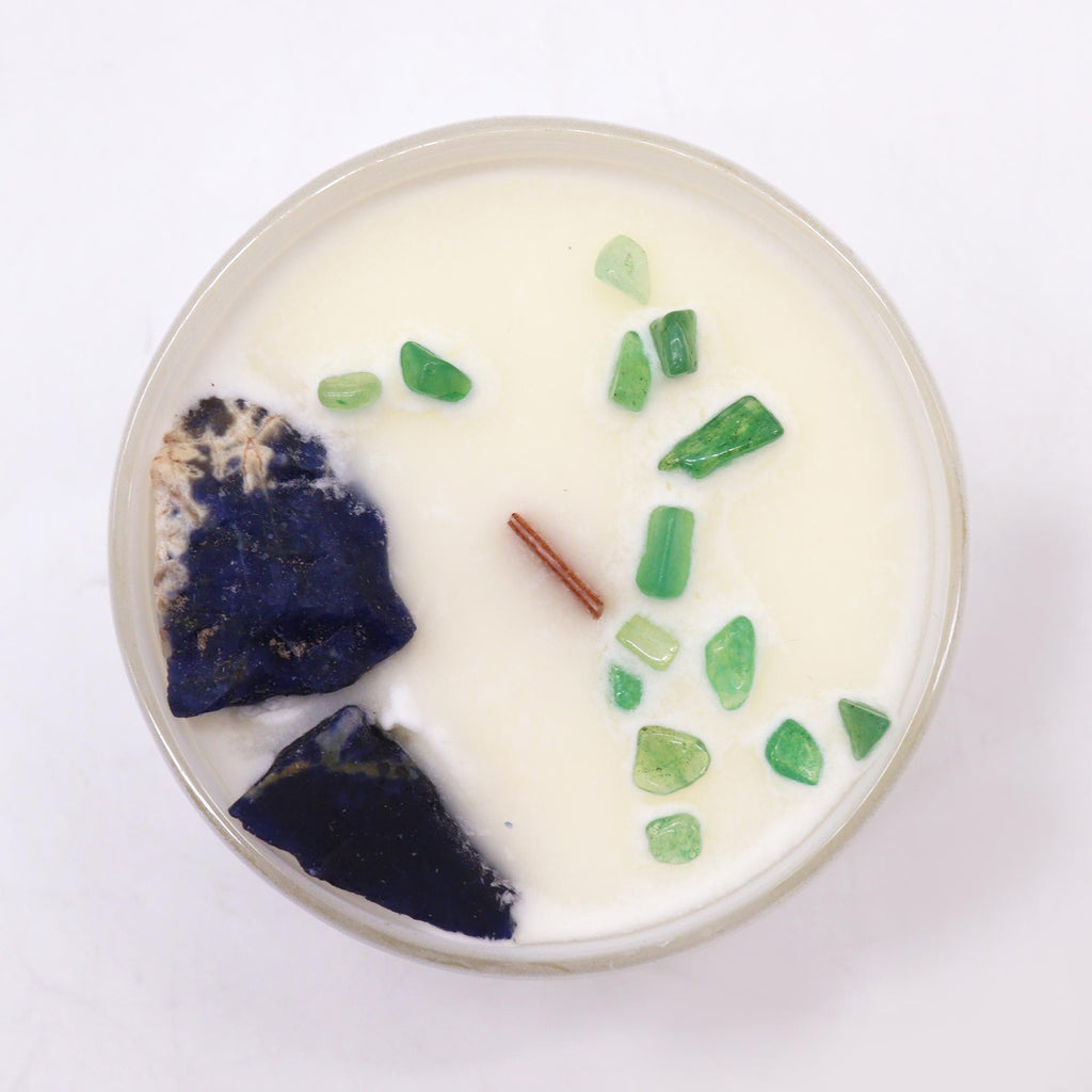 THROAT CHAKRA CRYSTAL CANDLE