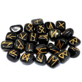 BLACK AGATE RUNE STONE SET IN POUCH