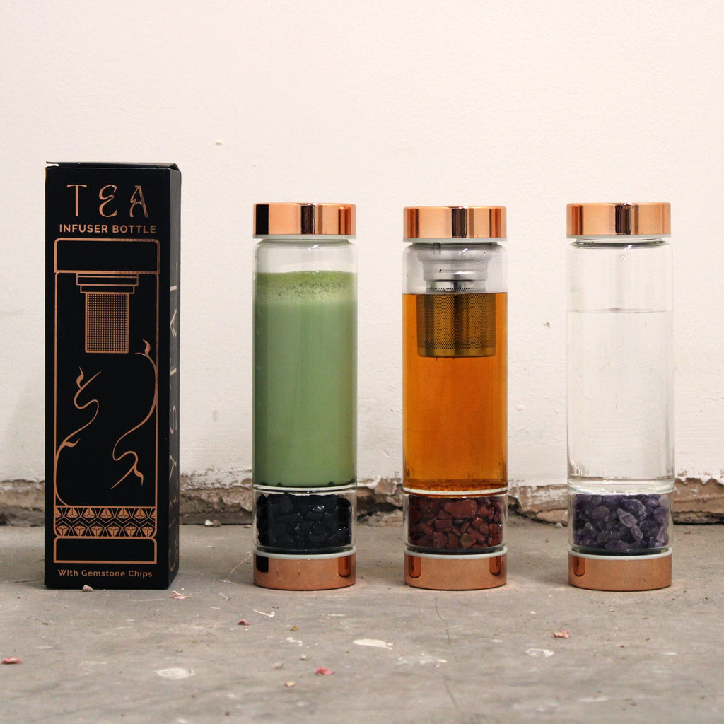 ONYX CRYSTAL TEA INFUSER BOTTLE