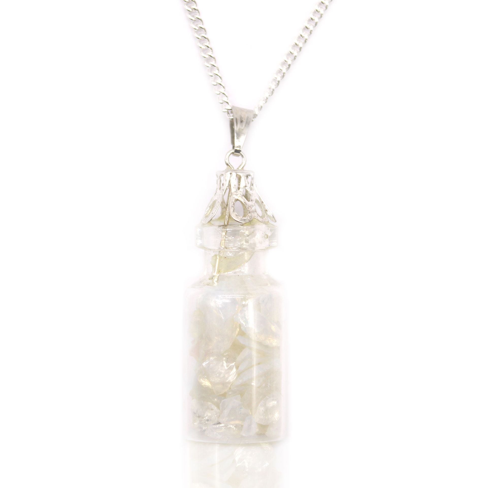 OPALITE CRYSTAL BOTTLE PENDANT NECKLACE
