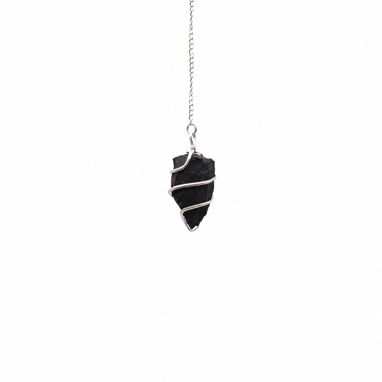 RAW BLACK AGATE PENDULUM