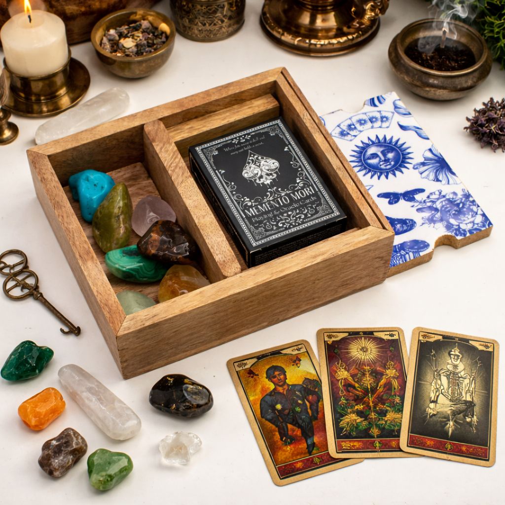 CELESTIAL TAROT STORAGE BOX + CARD HOLDER