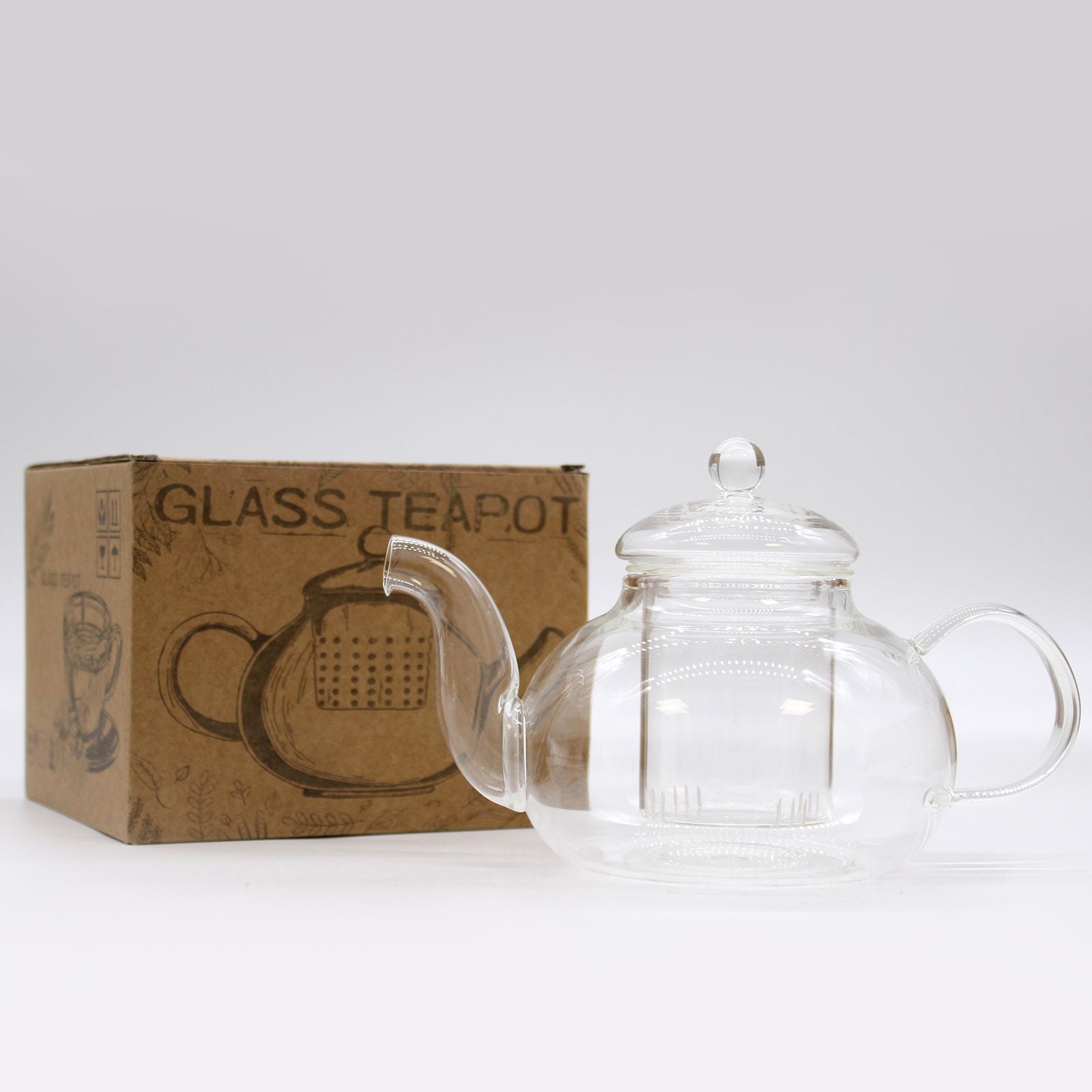 ROUND PEARL GLASS TEAPOT
