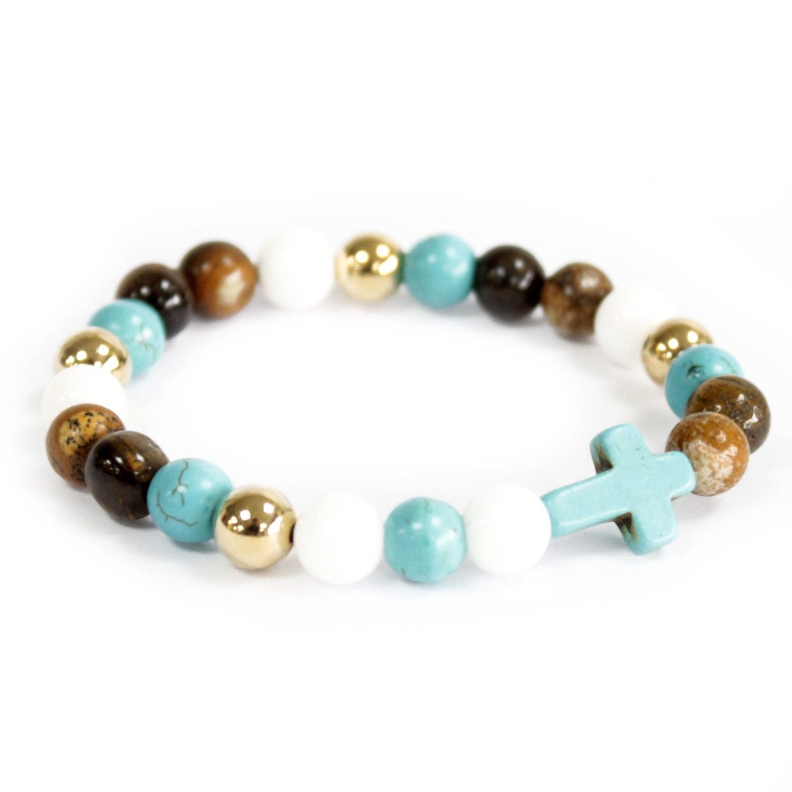 TURQUOISE, TIGER'S EYE + HOWLITE MANIFESTATION BRACELET