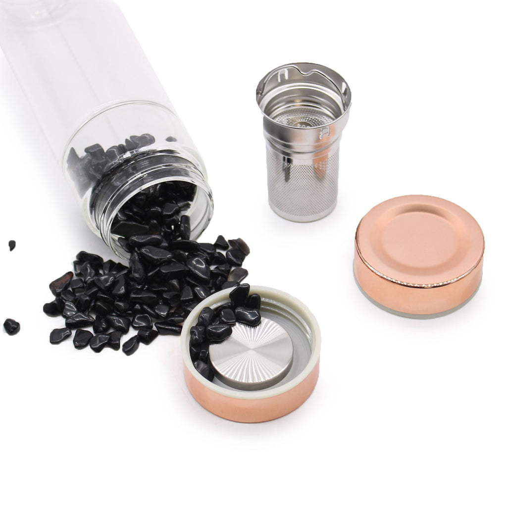 RED JASPER CRYSTAL TEA INFUSER BOTTLE