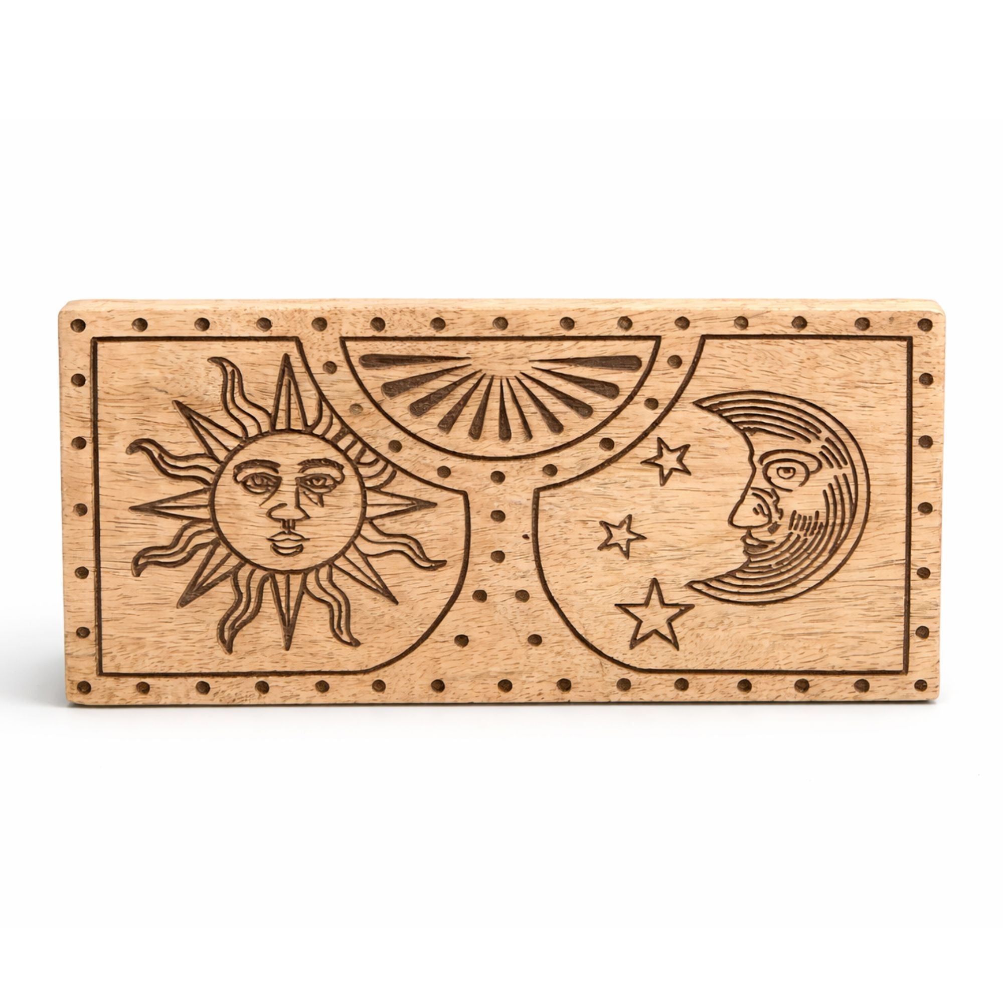 SUN + MOON CARVED CRYSTAL STORAGE BOX