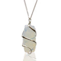 RAW OPALITE WRAPPED CRYSTAL PENDANT NECKLACE