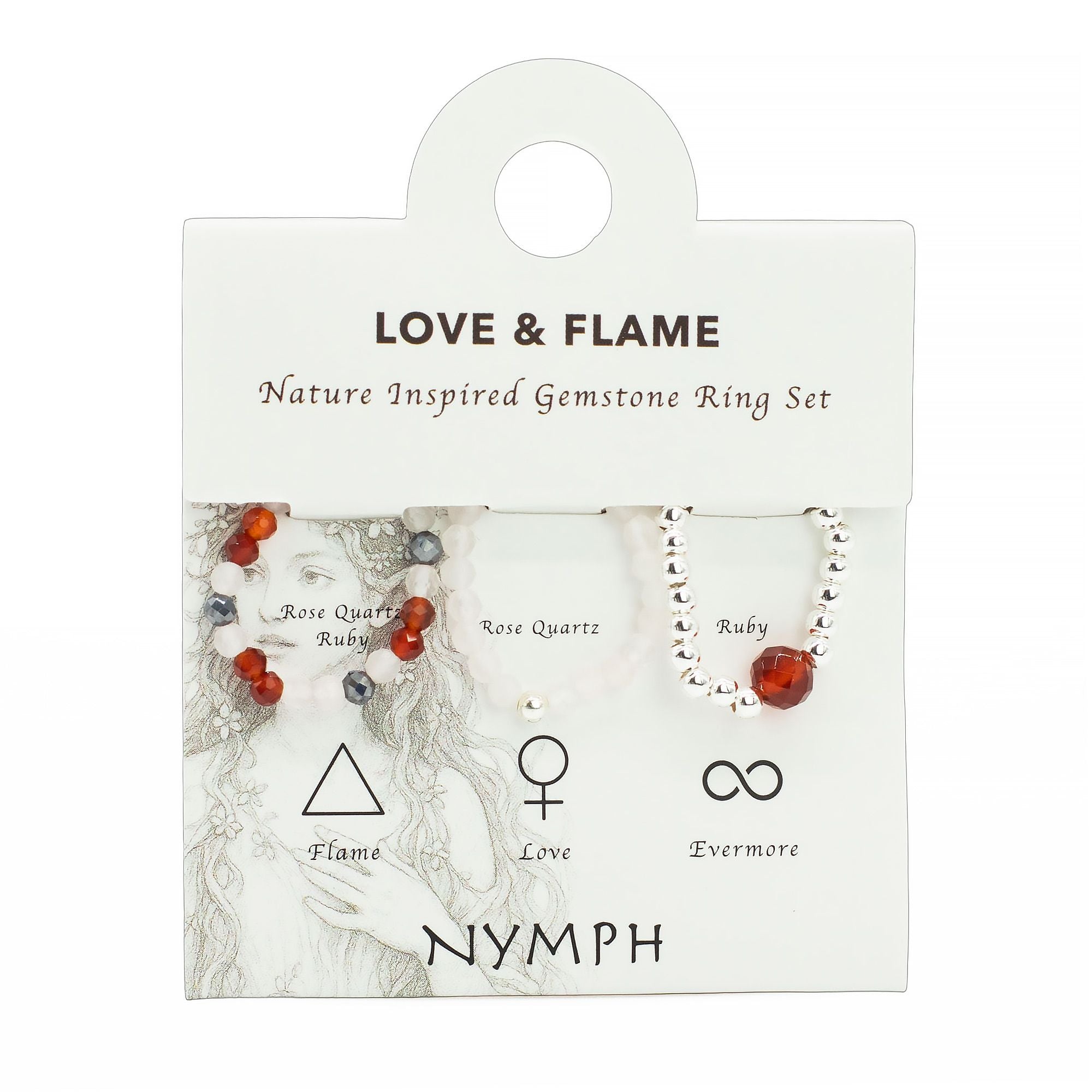 LOVE + FLAME GEMSTONE RING SET