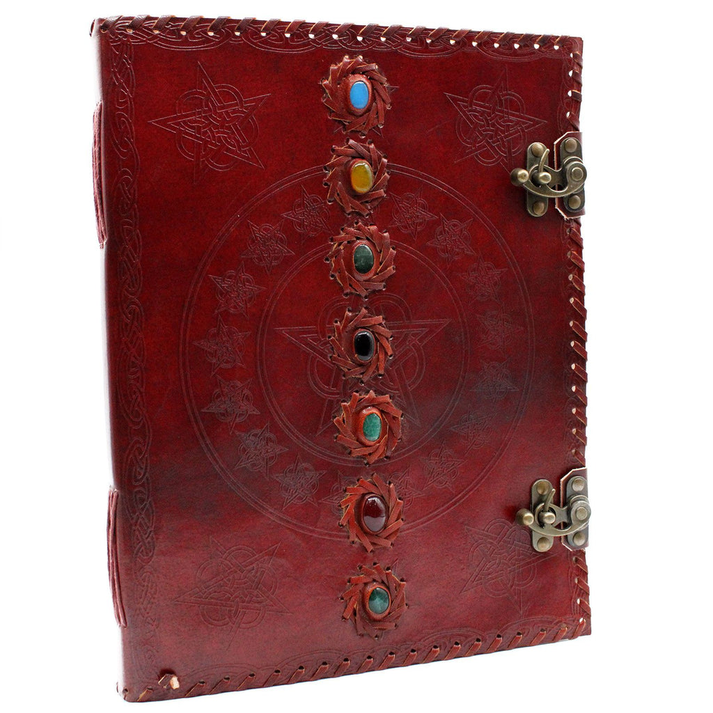 LARGE 7 CHAKRA LEATHER JOURNAL