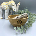 PENTAGRAM WOODEN SMUDGE + RITUAL BOWL