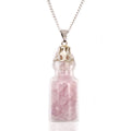 ROSE QUARTZ CRYSTAL BOTTLE PENDANT NECKLACE