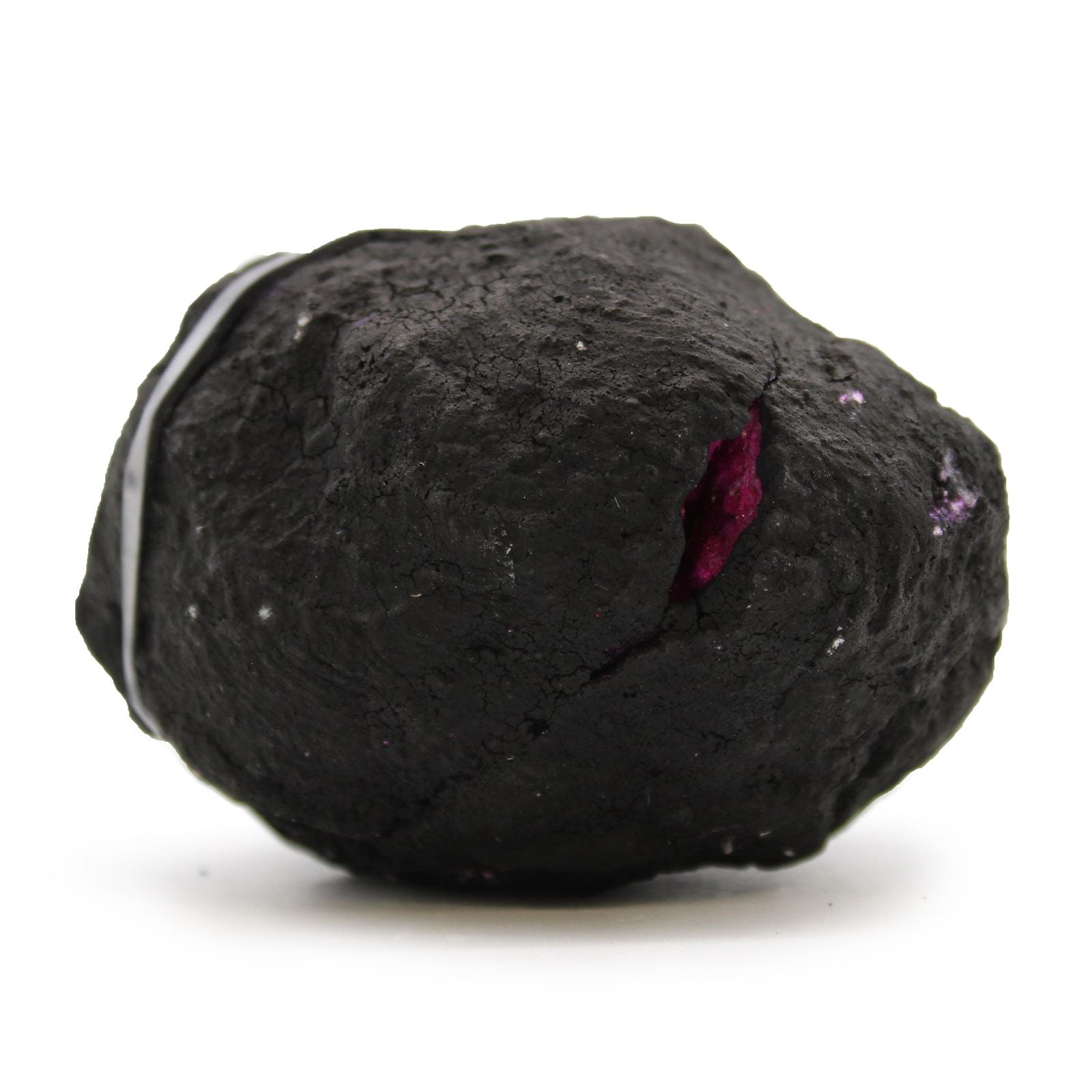 BLACK + DEEP ROSE CALCITE GEODE