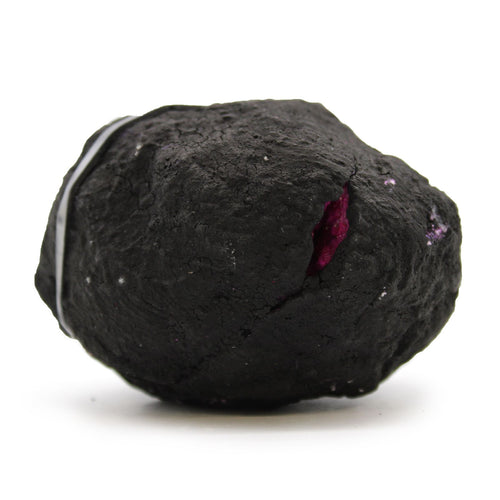 BLACK + DEEP ROSE CALCITE GEODE