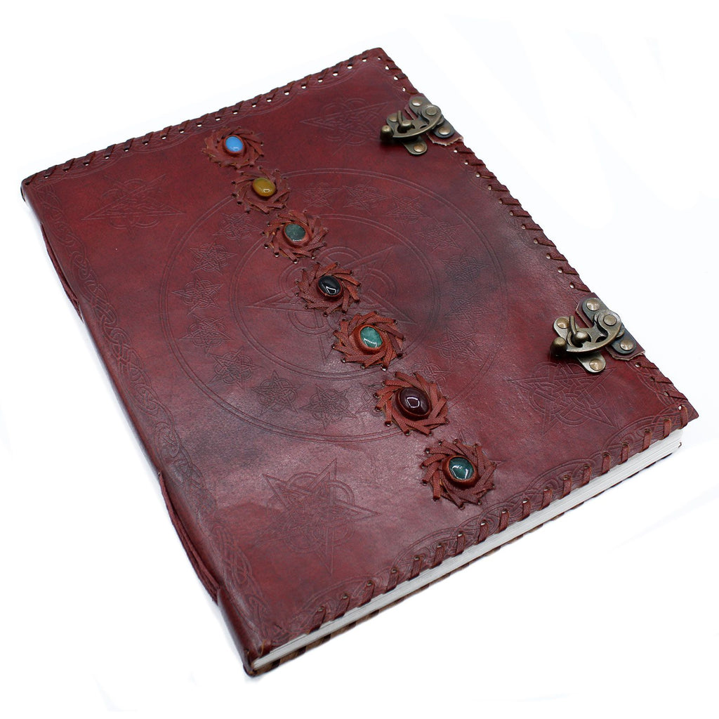 LARGE 7 CHAKRA LEATHER JOURNAL