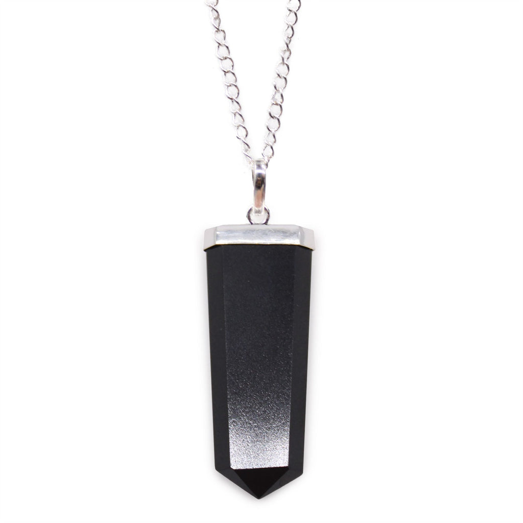 BLACK AGATE PENDANT NECKLACE