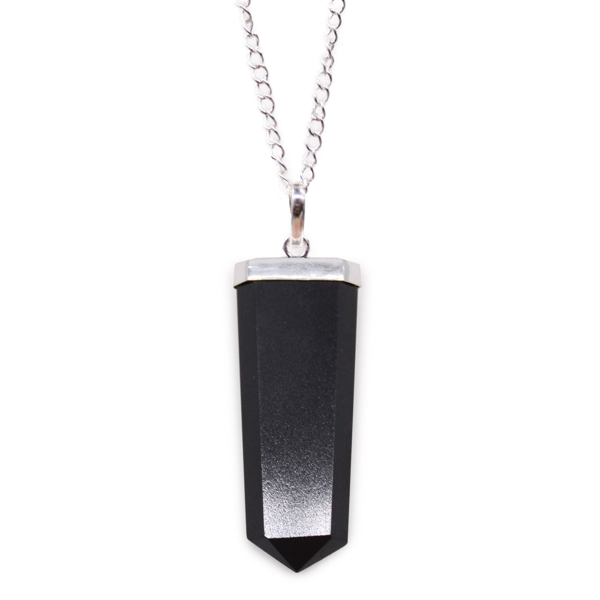 BLACK AGATE PENDANT NECKLACE