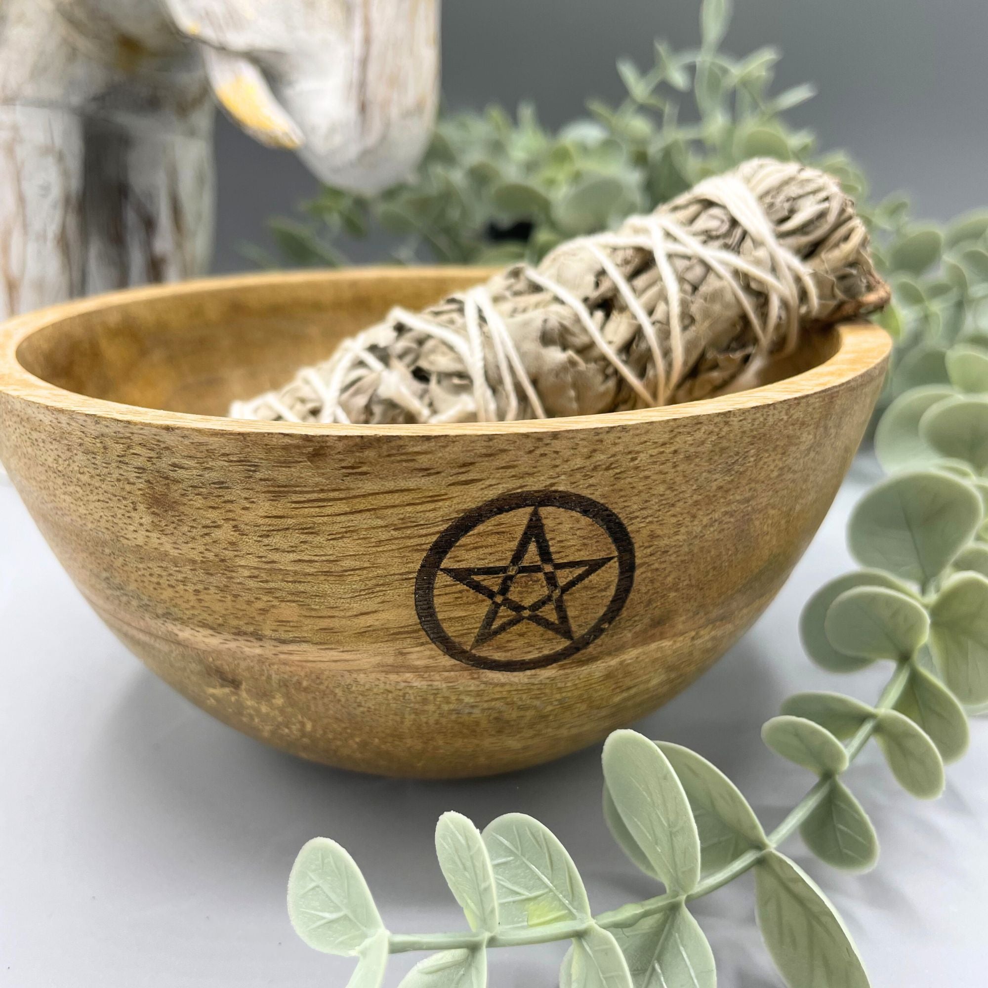PENTAGRAM WOODEN SMUDGE + RITUAL BOWL