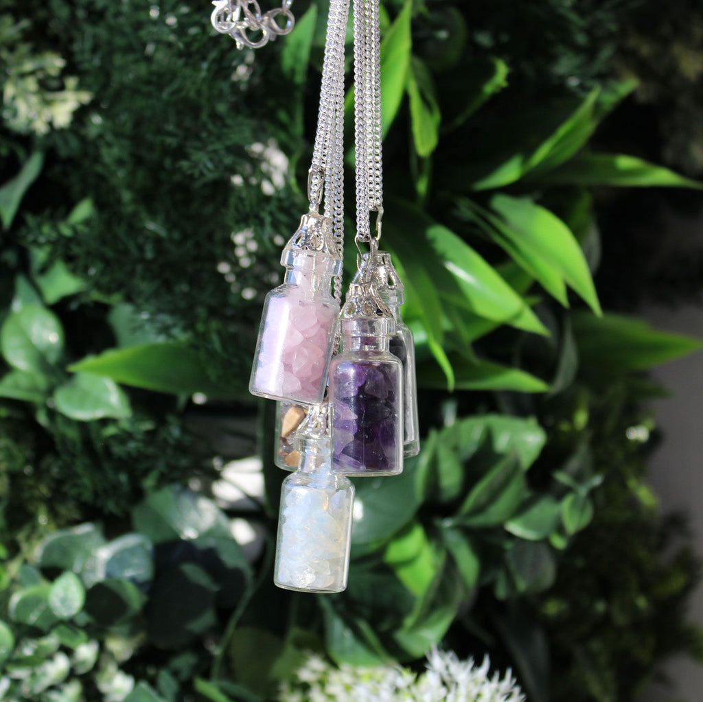 AMETHYST CRYSTAL BOTTLE PENDANT NECKLACE