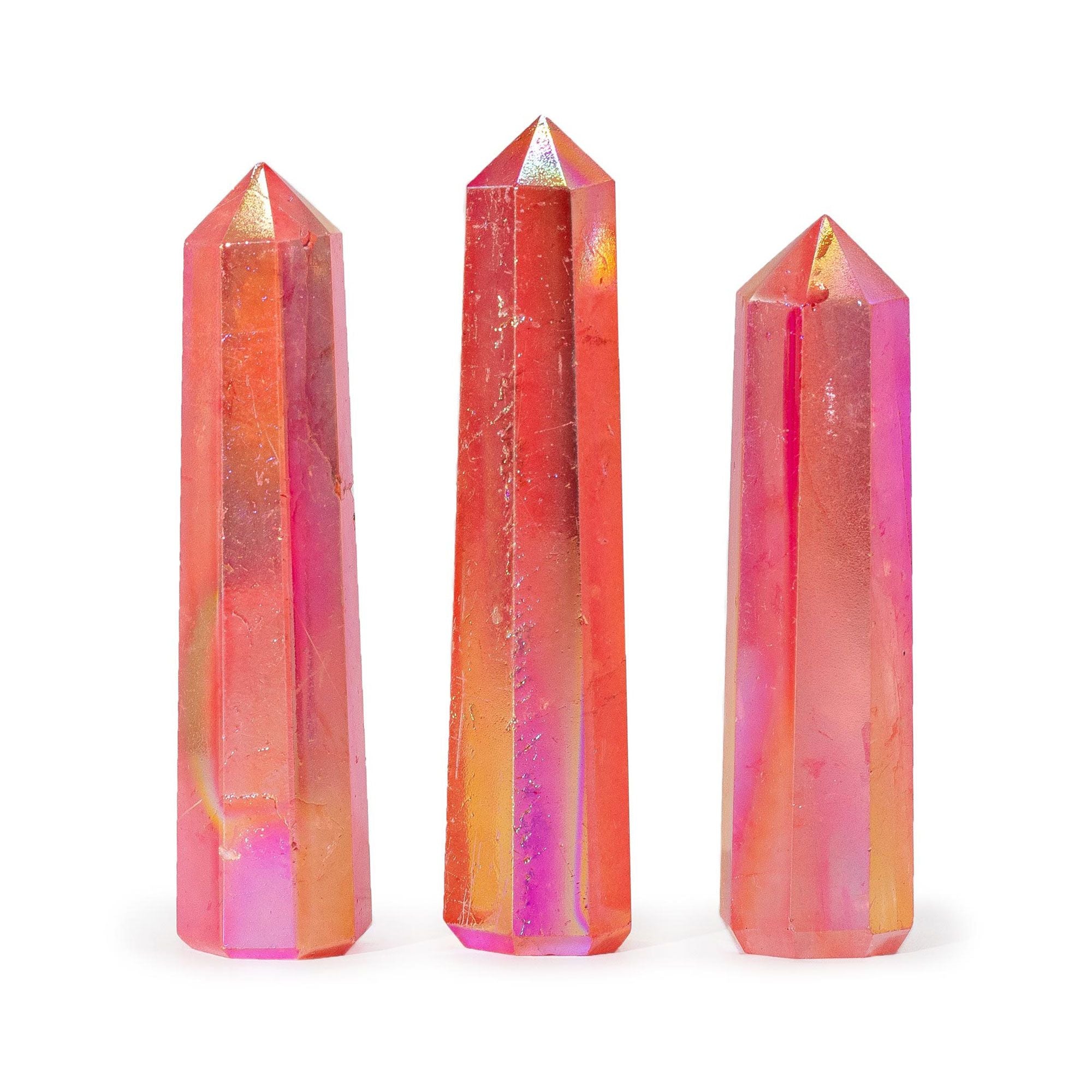 PEACH AURORA CRYSTAL QUARTZ OBELISK POINT (9CM)