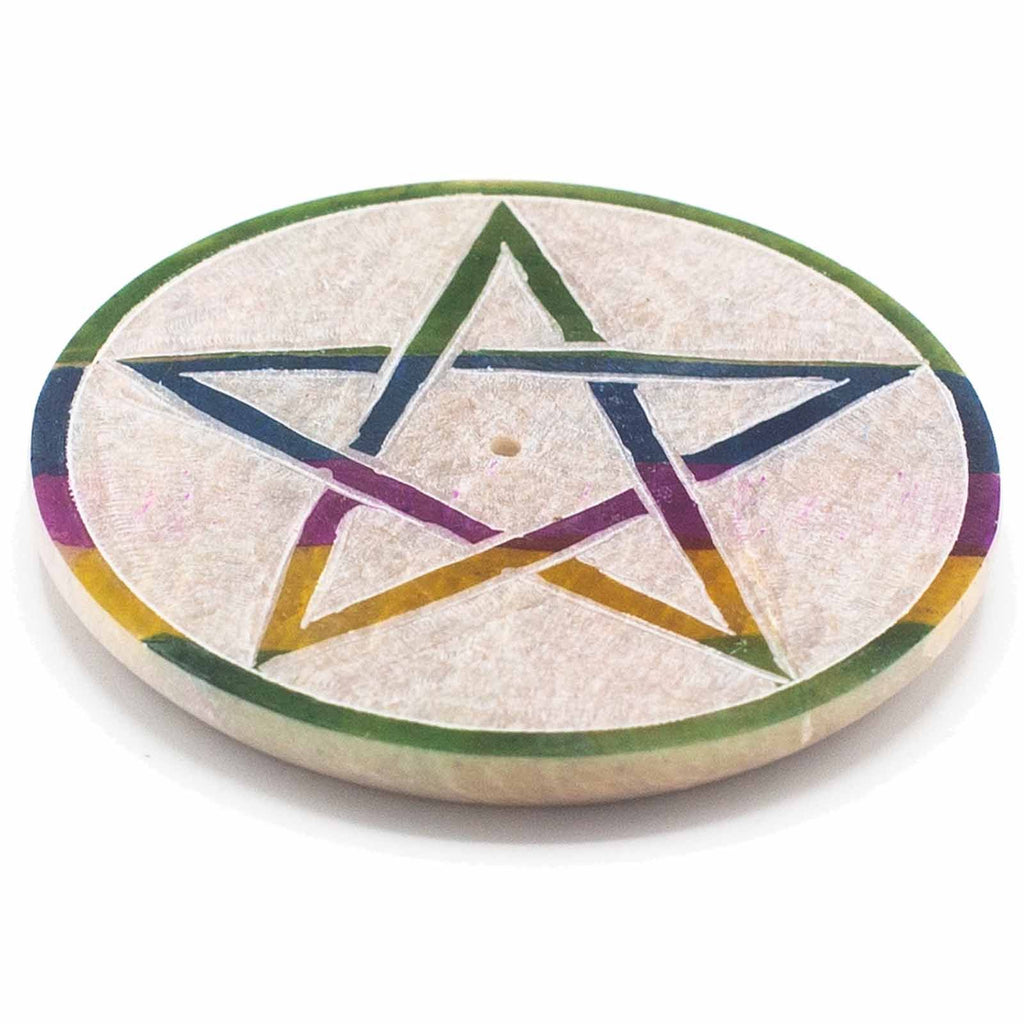 SOAPSTONE PENTAGON INCENSE HOLDER