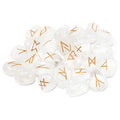 CLEAR QUARTZ RUNE STONE SET IN POUCH