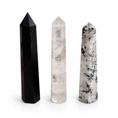 BLACK TOURMALINE SIX FACE OBELISK POINT (17CM)