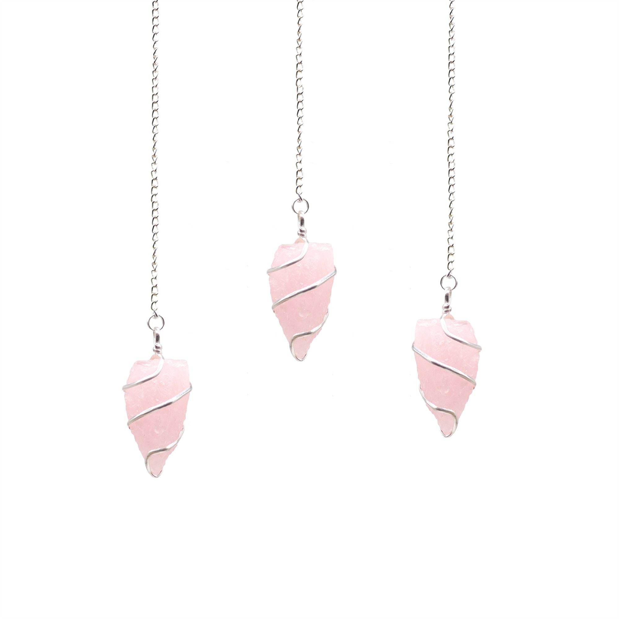 RAW ROSE QUARTZ PENDULUM