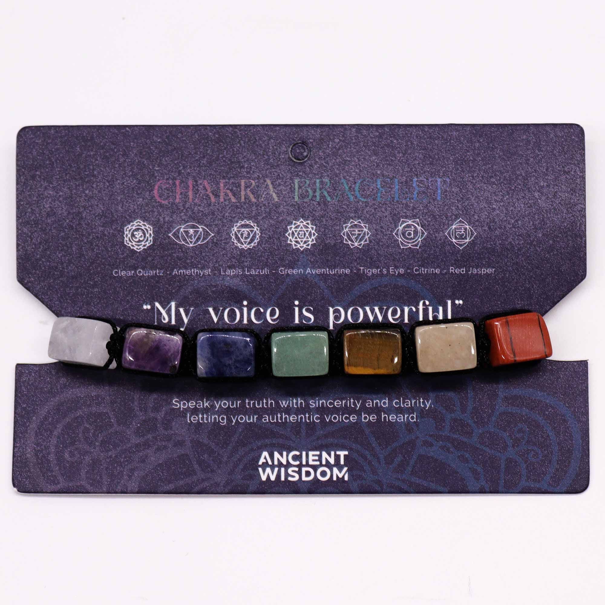 MY VOICE IS POWERFUL CHAKRA AFFIRMATION BRACELET