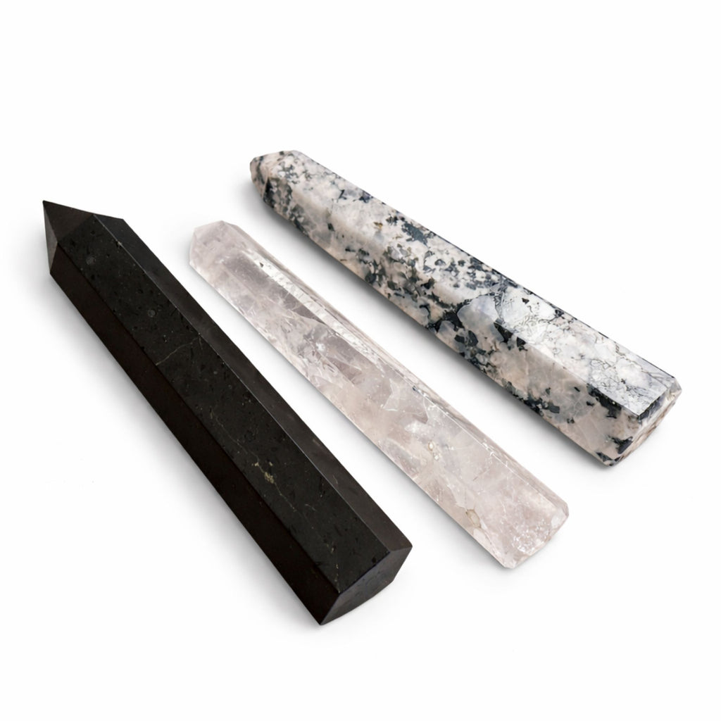 BLACK TOURMALINE SIX FACE OBELISK POINT (17CM)