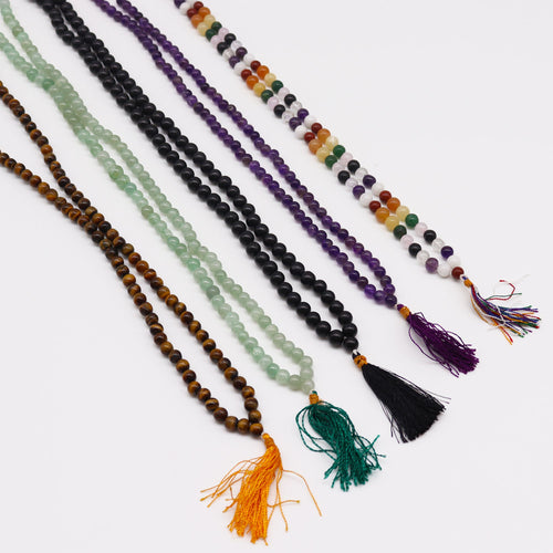 BLACK AGATE MALA BEADS