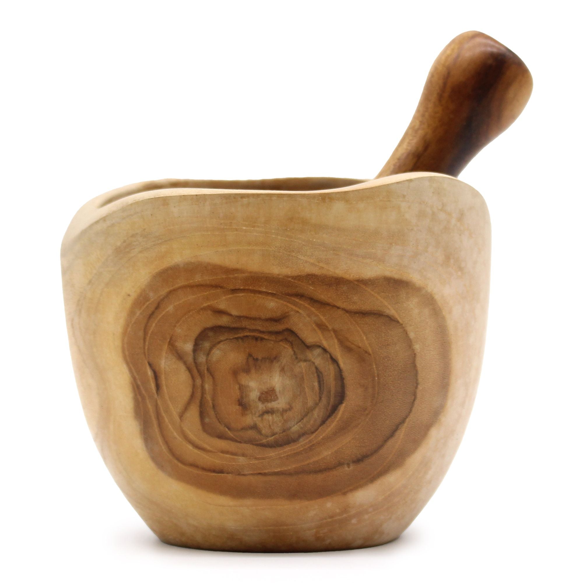 NATURAL TEAK PESTLE + MORTAR