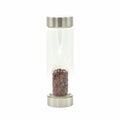 RED JASPER CRYSTAL CHIP INFUSED GLASS WATER BOTTLE