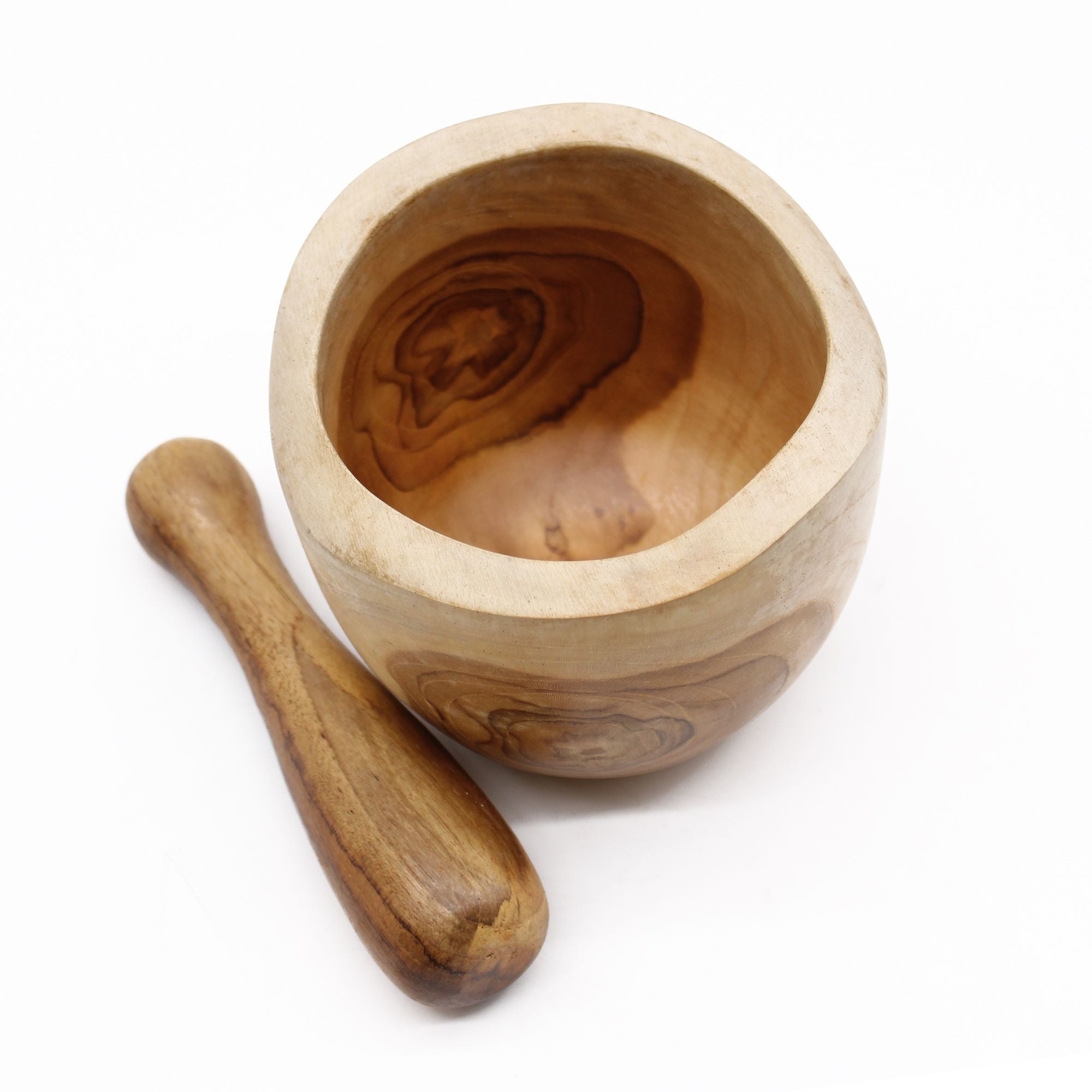 NATURAL TEAK PESTLE + MORTAR