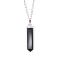 BLACK AGATE POINT PENDANT NECKLACE