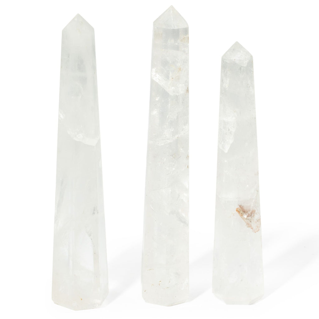 ROCK CRYSTAL SIX FACE OBELISK POINT (17CM)