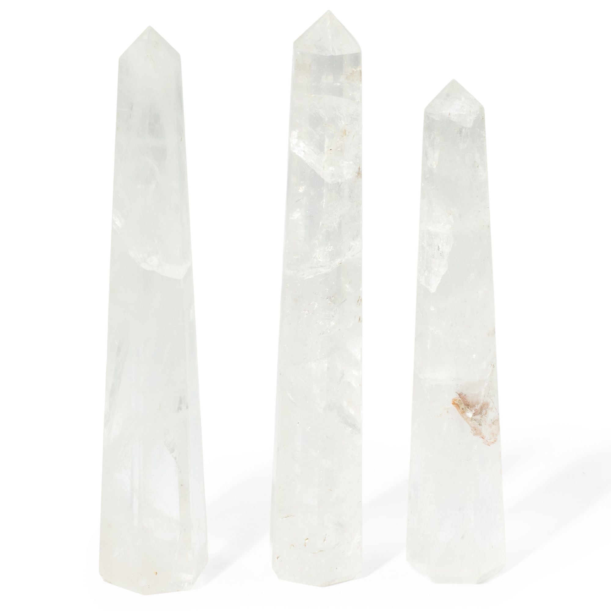 ROCK CRYSTAL SIX FACE OBELISK POINT (17CM)