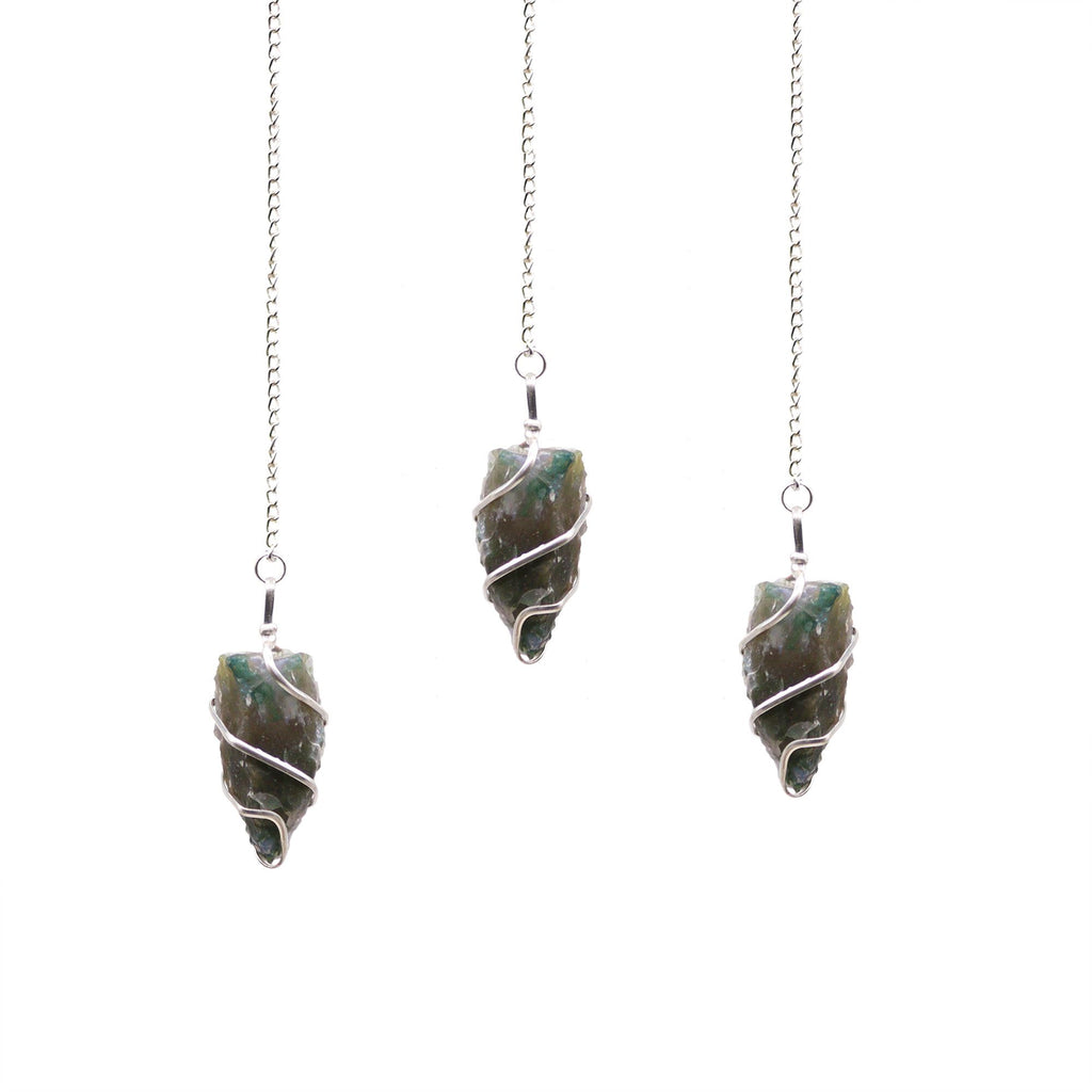RAW MOSS AGATE PENDULUM