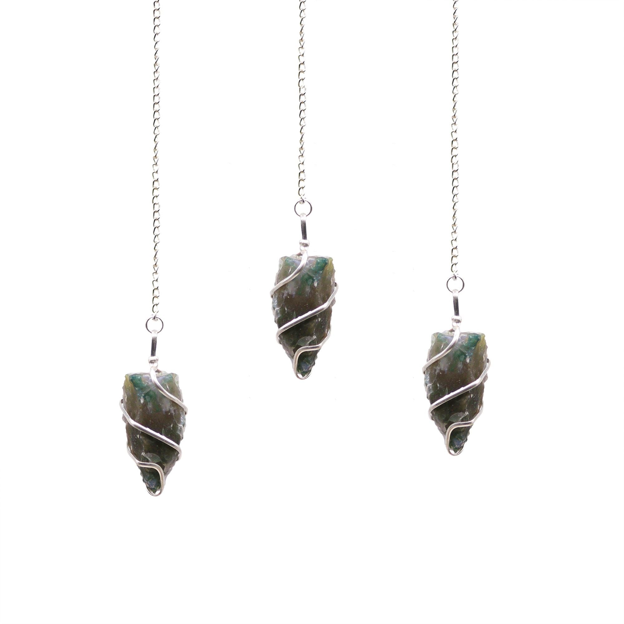RAW MOSS AGATE PENDULUM