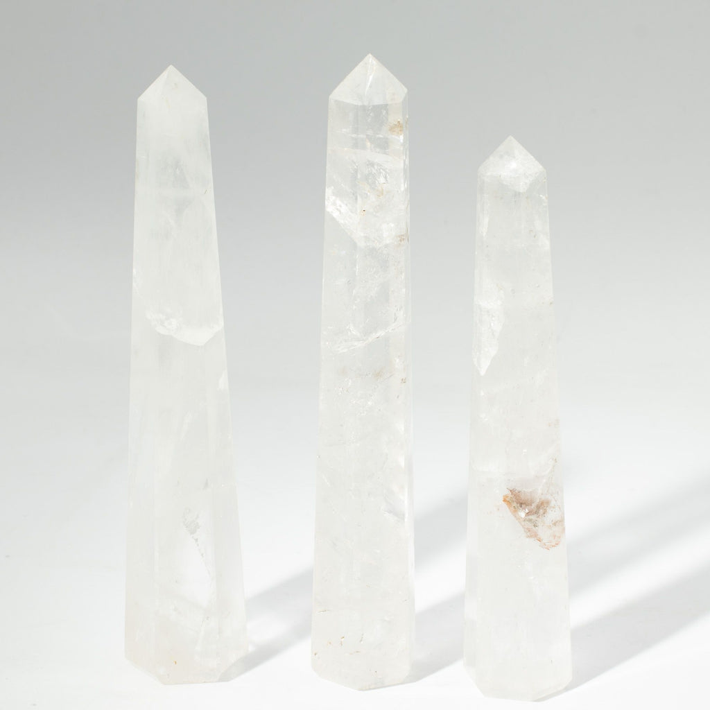 ROCK CRYSTAL SIX FACE OBELISK POINT (17CM)