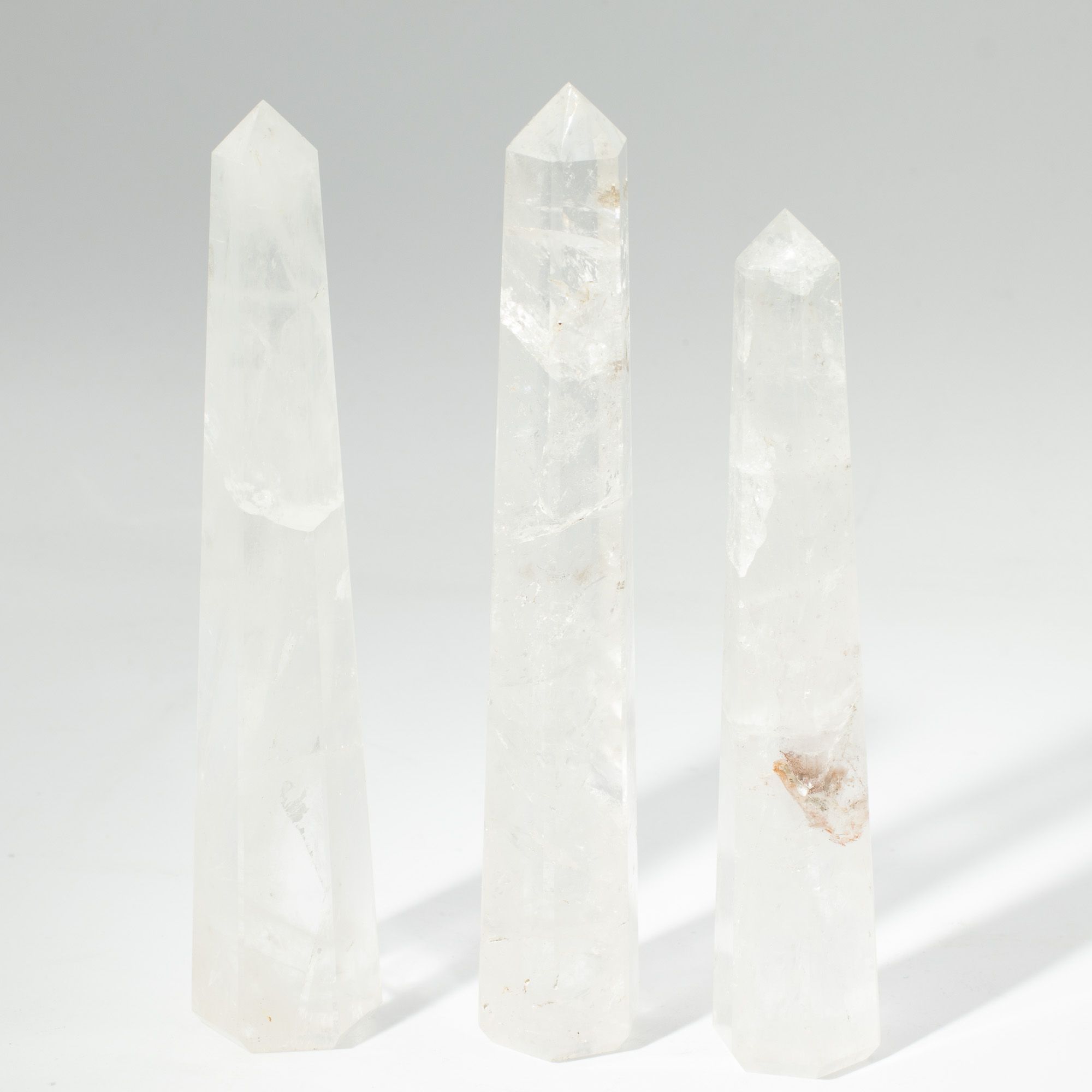 ROCK CRYSTAL SIX FACE OBELISK POINT (17CM)